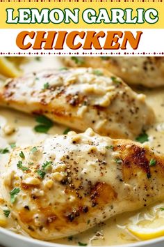 this lemon garlic chicken is an easy and delicious dinner