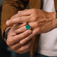 * Nickel-free polished stainless steel
 * Natural turquoise-coloured stone 
 * Gift pouch provided
 * Danish design Luxury Men's Turquoise Ring With Polished Finish, Men Stone Ring, Signet Ring For Men, Bling Ideas, Mens Silver Jewelry, Mens Rings Fashion, Hammered Rings, Mens Accessories Jewelry, Gift Pouch