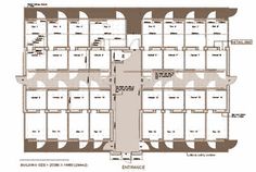 the floor plan for an apartment building with lots of windows and balconies on it