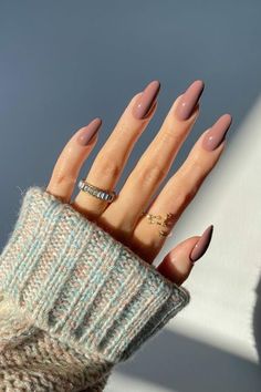 Nail 2022, Mauve Nails, Subtle Nails, Almond Nails Designs, Almond Acrylic Nails, Thanksgiving Nails, Nails Almond, Nagel Inspo