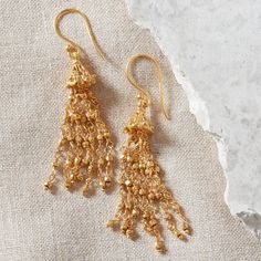 Gold Beaded Tassel Earrings Gold Plated Tassel Earrings | Etsy Antique Diamond Earrings, Chandelier Earrings Gold, Gold Chandelier Earrings, Gemstone Hoop Earrings, Beaded Tassel Earrings, Earrings Antique, Amethyst Gold, Earrings Beaded, Gold Chandelier