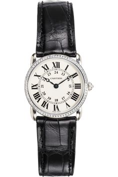 This pre-owned Ronde Louis Cartier is crafted from white gold with a silver dial featuring roman markers. Replete... with a black alligator strap with deployant clasp, it is an exceptional choice for any collection. The Ronde de Cartier is a classic timepiece with by a versatile design defined by Roman numerals and blue steel hands. Cartier exists where timekeeping meets the world of exquisite jewelry. Across its exceptional collections, Cartier strives to present a perfect equilibrium between form and function, utilizing an astute combination of modern innovation and esteemed watchmaking tradition. Cartier White Gold, Cartier Ronde, Watch Winders, Black Alligator, Pre Owned Rolex, Blue Steel, Sport Watches, Roman Numerals, Exquisite Jewelry