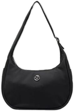 Sporty Lululemon Travel Bag, Versatile Lululemon Bags For On-the-go, Black Lululemon Bag For On-the-go, Versatile Lululemon Shoulder Bag For Everyday Use, Versatile Black Lululemon Bag, Hobo Bag, Crescent, Black