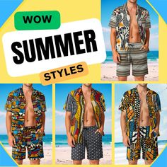 Stand from the crowd with our Summer Vacation Shirt and Short Sets. Vibrant colors and original patterns inspired by traditional African motifs are printed on skin-friendly Polyester Peach Skin fabric for all-day comfort and great durability. This set is the perfect beach and cruise vacation outfit. Matching family/couple outfits are available for some styles. Please, check our store page. Special Description: The product is European size. This product is made to order, which means there is a pr Yellow Summer Hawaiian Shirt For Beach Season, Yellow Hawaiian Shirt For Summer Vacation, Yellow Summer Hawaiian Shirt For Vacation, Yellow Cotton Hawaiian Shirt For The Beach, Multicolor Cotton Hawaiian Shirt For Summer, Summer Multicolor Cotton Hawaiian Shirt, Multicolor Cotton Hawaiian Summer Shirt, Multicolor Relaxed Fit Hawaiian Shirt For Beach Season, Summer Multicolor Hawaiian Shirt With Graphic Print