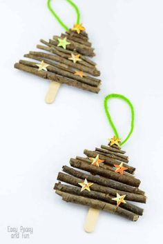 popsicle christmas tree ornament made out of sticks