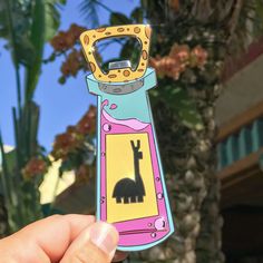 Emperor’s New Brew Bottle Opener - Park Candy Emperor Kuzco, Poison Bottle, Nifty Crafts, Emperors New Groove, Cute Llama, Hidden Mickey, New Groove, Mai Tai, Glassware Set