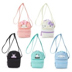 This Sanrio Mini Backpack Crossbody Bag will keep your daily essentials by your side! Each one can be hung over the shoulder with a strap at the top, and includes two zipper compartments to store all of your small gifts. Complete your cutest outfit with these pretty and practical Sanrio shoulder bags. Bag measures 8" x 6" x 3", strap measures 28" long. Official Sanrio item, imported from Japan.