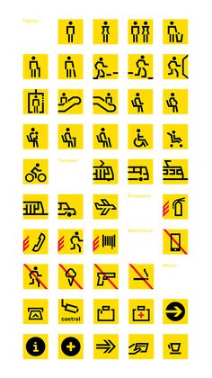 various yellow and black symbols are shown in this graphic art printable version, which depicts the different types of signs that people can use