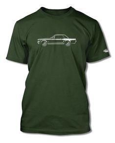 a green t - shirt with a white car on it