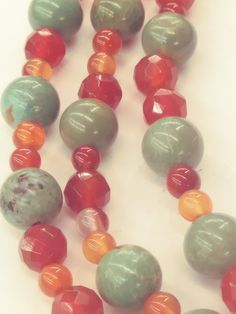 "Mix Turquoise 8mm and Red Agate Carnelian 6mmfaceted beads. 18\"- has 22 pc Chinese Turq/ 20-22 pc faceted Red agate Carnelian/ carnelian 4mm spacers alternating. This listing is sold by 1 line of mix turquoise and carnelian total length is 18\"- 8' will have the same parts but less than 1/2 length to create a bracelet or pair of Earring Turquoise- Genuine Stabilized Chinese Turq Red agate / Carnelian - natural" Multicolor Jade Beaded Necklaces With Round Beads, Red Carnelian Round Beads, Multicolor Carnelian Beads, Chocolate Color, Photo Tree, Red Agate, Freshwater Cultured Pearls, Pearl White, Freshwater Pearls