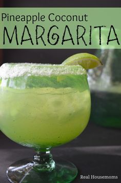 the pineapple coconut margarita recipe is shown