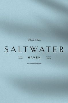 the cover of saltwater haven is shown in black and white, with an image of a