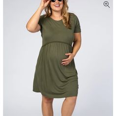 Olive Solid Crochet Trim Maternity Plus Shift Dress Solid Crochet Trim Maternity Plus Size Shift Dress With Short Sleeves And A Rounded Neckline. Double Lined To Prevent Sheerness. Content + Care 95% Rayon 5% Spandex Lining:100% Polyester Hand Wash Cold, With Like Colors, No Bleach, Line Dry, Warm Iron, If Needed Maternity Outfits Plus Size, Plus Size Shift Dress, Maternity Plus Size, Pink Blush Maternity Dress, Maternity Work Clothes, Plus Size Maternity Dresses, Maternity Clothes Summer, Plus Size Maternity, Floral Maternity Dresses