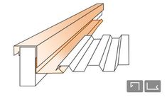 an image of the side profile of a wooden beam with two different angles and colors