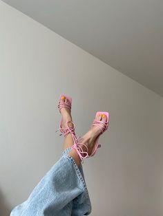 heeled sandals, womens shoes, sandlas Instagram Feed Inspiration, Lace Up Heels, Heeled Sandals, Bridal Shoes, Pink Aesthetic, Photo Inspiration