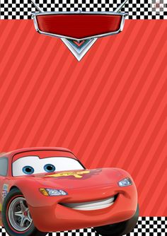 the character cars from disney pixama is shown in front of a red background