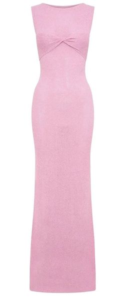 Experience the ultimate in comfort and style with our Knit Maxi Dress. Made of high-quality fabric, this dress boasts a slim fit silhouette that highlights your figure and gives you a sleek and elegant look. The A-LINE cut and ankle-length design add a touch of sophistication, while the round neck and details bring a unique and eye-catching element to the dress. Thanks to its high elasticity and regular sleeve style, it's the perfect dress for any occasion, and with its easy pullover closure, yo Elegant Stretch Knit Bodycon Dress, Elegant Knit Stretch Bodycon Dress, Elegant Knit Bodycon Dress For Night Out, Elegant Knee-length Knit Bodycon Dress, Elegant Knit Bodycon Dress, Elegant Pink Knit Dress, Knit Maxi Dress, Elegant Party Dresses, Knitwear Dress