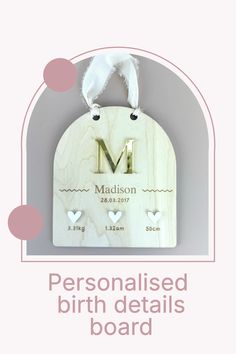 the personalised birth details board is shown