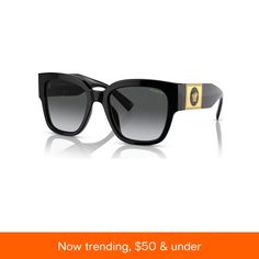 in stock Luxury Matte Black Sunglasses For Formal Occasions, Luxury Matte Black Sunglasses With Uva Protection, Luxury Matte Black Sunglasses With Gradient Lenses, Luxury Matte Black Square Frame Sunglasses, Elegant Black Shield Sunglasses With Anti-reflective Coating, Versace Shades For Women, Designer Matte Black Sunglasses With Gradient Lenses, Versace Medusa Sunglasses, Versace Sunglasses Women 2022