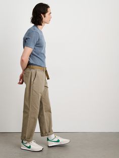 You've been asking for a flat-front pant you could wear every day—and we aim to please. These are done in a non-stretch (but very soft) chino that's washed + garment-dyed for a lived-in, vintage feel. True straight-leg fit. Zip-fly closure, adjustable tabs at the waist, Corozo buttons, and coin pocket detail. Garment-dyed for a really beautiful wash and great depth of color. Due to the nature of the garment-dyeing process, slight variations in color should be expected. If you like the look of th Relaxed Fit Work Pants With Welt Pockets, Chino Cotton Twill Work Pants With Straight Hem, Wide Leg Chino Cotton Twill Pants With Welt Pockets, Chino Cotton Twill Work Pants With Belt Loops, Spring Everyday Relaxed Fit Chinos, Relaxed Fit Chino Cotton Twill Pants With Belt Loops, Chino Cotton Twill Straight Cargo Pants, Classic Relaxed Fit Cargo Pants With Belt Loops, Workwear Chinos In Chino Cotton Twill