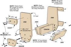 woodworking instructions showing how to build the back end of a chair with no legs