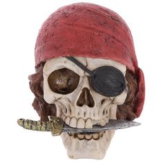 Gothic Pirate, Space Themed Bedroom, Skull Gifts, Pirate Skull, Skull Decor, Red Bandana, Skull Head, Desktop Decor, Skull And Bones