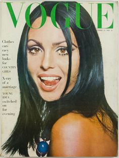 a woman with long black hair is featured on the cover of an issue of magazine