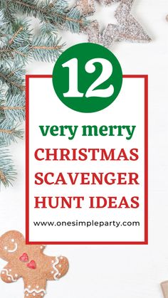 christmas scavenger hunt with ginger cookies and decorations