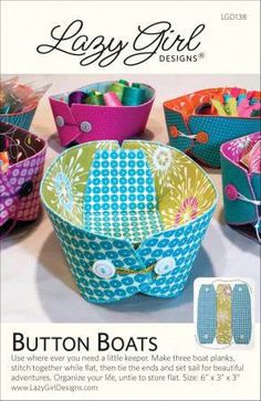 the sewing pattern for this basket is easy to sew and has many different designs