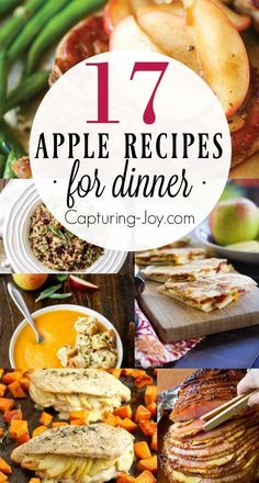 apple recipes for dinner including carrots, apples and green beans with text overlay