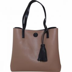 Humble Chic Large Vegan Leather Tote Bag - Reversible Top Handle Tassel Shoulder Handbag Purse Elegant Reversible Tote Shoulder Bag, Chic Reversible Shoulder Bag For Shopping, Reversible Square Shoulder Bag, Reversible Square Shoulder Bag For Shopping, Chic Reversible Shoulder Bag With Double Handle, Tassel Purse, Vegan Leather Tote Bag, Reversible Top, Vegan Leather Tote