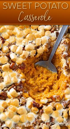 sweet potato casserole with toasted marshmallows. The Best Sweet Potato Casserole, Food Sweet Potato, Sweet Potato Casserole With Marshmallows, Best Sweet Potato Casserole, Best Sweet Potato, Pecan Topping, Sweet Potato Recipes Casserole, Yummy Sweet Potatoes, Vegetable Side Dishes Recipes