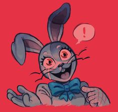 an image of a cartoon rabbit with speech bubbles on it's head and ears