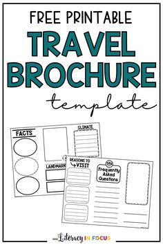 a travel brochure with the text free printable for kids to use on their travels