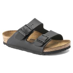 Arizona Birko-Flor | shop online at BIRKENSTOCK Metallic Birkenstocks, Blundstone Men, Black Birkenstock, Time Icon, Two Strap Sandals, Calf Muscles, Birkenstock Sandals, Birkenstock Arizona, Classic Leather