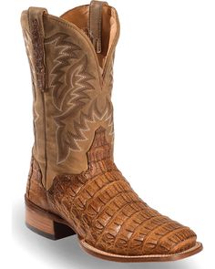 El Dorado Men's Handmade Caiman Stockman Boots - Square Toe, Brown Holiday Boots, Western Embroidery, Cowboy Boots Square Toe, Boot Barn, Boots Store, Boots Square Toe, Handmade Fashion, Boots For Sale, Western Wear