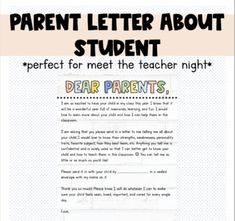 a parent's letter about student