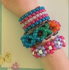 custom kandi 2d bracelet, you pick the color and style Kandi Core, Kandi Patterns Cuff, Scenecore Kandi, Kandi Cuff Ideas, Bracelets Kandi, Scene Kandi, Kandi Necklace, Kandi Inspo, Diy Kandi Bracelets