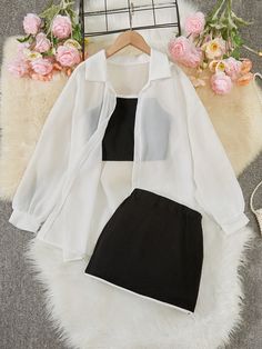 Shown Outfits, Cute Clothes Shein, Shein Must Haves, Shirts And Skirts, Cute Outfits With Shorts, Adrette Outfits, Vest Skirt, Fashion Top Outfits, Cute Dress Outfits