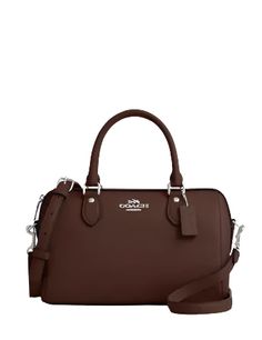 Refined pebble leatherInside zip and multifunction pocketsZip closure, fabric liningHandles with 4 1/4" dropOutside zip pocketDetachable strap with 23" drop for shoulder or crossbody wear10" (L) x 6 1/2" (H) x 5 1/2" (W)Style No. CV962Color: Maple Coach Rowan Satchel, Satchel Bag, Satchel Bags, Satchel, Stone, Fabric