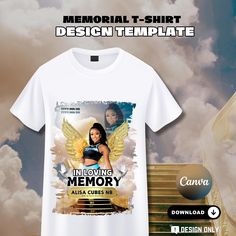 a t - shirt with an image of a woman on it and the words in loving memory