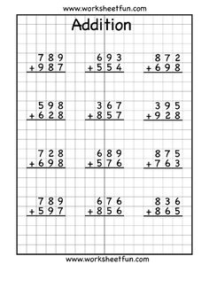 worksheet for addition to help students practice their math skills