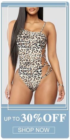 Hollow Out Bodysuit For Club In Summer, Fitted Strappy Bodysuit For Beach Season, Wholesale Fashion, Leopard Print, One Piece, Clothes For Women, Clothes