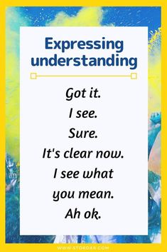 a poster with the words expressing understanding