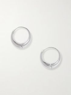 SOPHIE BUHAI Sigrid silver hoops | NET-A-PORTER Modern White Gold Earrings With Shiny Finish, Modern Sterling Silver Huggie Earrings For Formal Events, Modern Sterling Silver Huggie Earrings For Formal Occasions, Modern Sterling Silver Earrings With Shiny Finish, Contemporary Sterling Silver Hoop Jewelry, Silver Sterling Huggie Earrings With Shiny Finish, Modern Small Hoop Jewelry With Sterling Silver Clasp, Modern Silver Hoop Earrings With Sterling Clasp, Modern Small Hoop Earrings In White Gold