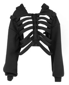 Edgy Skeleton, Cut Out Hoodie, Pinterest Cute, E Girl Clothes, Festival Mode, Star Clothing, Hooded Vest, Edgy Look, Mode Inspo