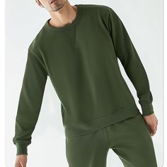 Army Green Round Neck Pullover Basic Sweatshirt  Material: 100%Cotton  Size: S, M, L, XL, 2XL, 3XL Color: Army Green  Season: Spring, Autumn, Winter Casual Long Sleeve Solid Color Sweatshirt, Comfortable Cotton Sweater, Relaxed Fit Top For Leisure, Basic Loungewear Sweater, Long Sleeve Cotton Sweatshirt In Solid Color, Casual Solid Color Crew Neck Sweater, Solid Color Crew Neck Sweater For Loungewear, Casual Crew Neck Top With Ribbed Cuffs, Casual Crew Neck Sweater For Loungewear