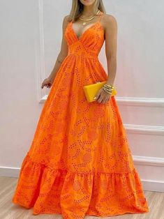 Orange Spaghetti, Vestidos Maxi, Afrikaanse Mode, فستان سهرة, A Line Prom Dresses, Vestido Casual, African Dress, Floral Maxi Dress, Classy Outfits