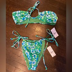 Brand New Bikini Bottoms Size Small And Top Extra Small Super Cute Just Didn’t Fit Me Right Spring Tropical Print Swimwear With Tie-side Bottom, Tropical Green Swimwear For Summer Parties, Pacsun Swim, Birthday List, Cute Swimsuits, Summer 2023, Pacsun, Womens Swim, Just In Case