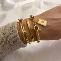 Stack Bracelet Gold Filled Bracelet Gold Chain Bracelet - Etsy Chunky Gold Bracelet, Gold Bracelets Stacked, Paperclip Bracelet, Health Hair, Stack Bracelet, Gold Chain Bracelet, Gold Link Bracelet, Snake Bracelet, Gold Link